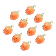 Orange Flower Rose Bud Charm Pendants Acrylic Cute Floral Flower Charm,10pcs
