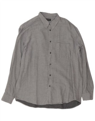 Cacharel Herren Hemd Größe 43 17 XL Grau Baumwolle DW19