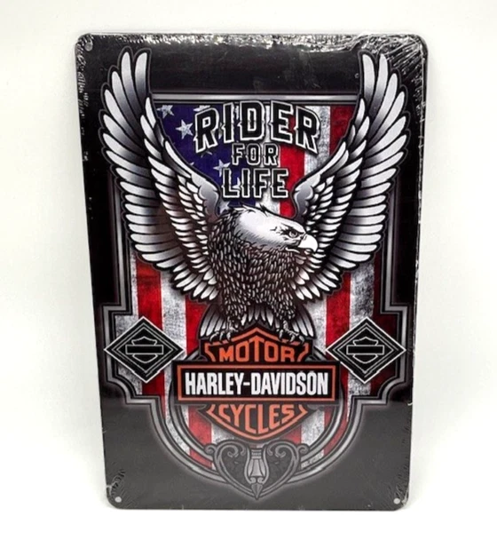 Harley-Davidson Motorcycle Rider for Life Tin Metal Sign New 20x30cm Man Cave