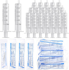 100-Pack 10 mL Plastic Oral Syringes, No-Rubber Plunger, Luer Slip, No Needle