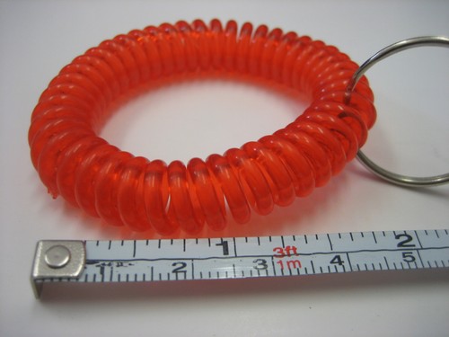 Lot of 12 pc Spiral Wrist Coil Key Chains / New in Sealed Bag / 6 Colors - Picture 3 of 3