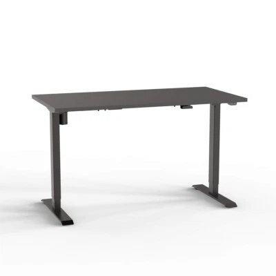 Schreibtisch elektrisch höhenverstellbar, ergonomischer Tisch, Gestell schwarz