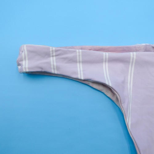 Roxy Medium Purple Thong Striped T style Bikini Bottom Swimwear Beach Women New - Picture 3 of 8