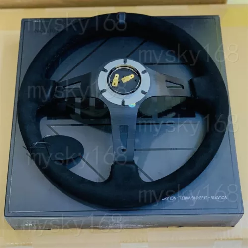 320mm/13inch MOMO MOD07 BLACK EDITION Deep Dish 8.5CM Suede Sport Steering Wheel - Picture 2 of 6