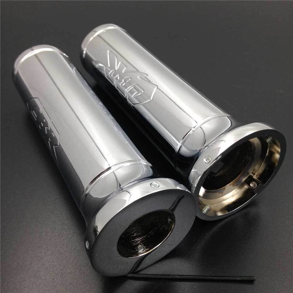 Empuñaduras de manillar cromadas de 7/8" aptas para Honda CBR 600RR 900R 929 954 1000 RR Foto 3 de 4