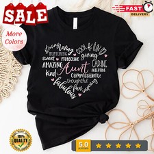 2025/Aunt Heart Shirt, Aunt Birthday Gift, Cool Aunt Shirt, Best Auntie Ever, Si