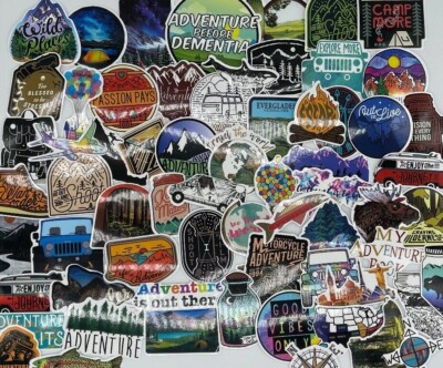 50 Sticker Aufkleber Stickerbomb Outdoor Adventure Travel Wandern Reisen Neu