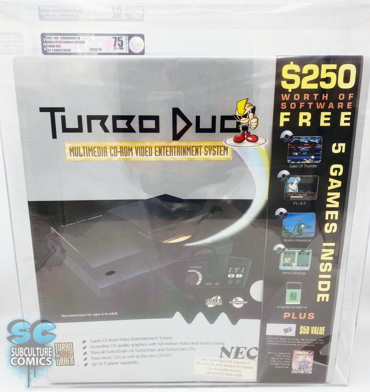 buurman handig Flash 1992 TURBO DUO - VGA 75 - FACTORY SEALED - TURBO GRAFX-16 - CONSOLE WITH 5  GAMES | eBay