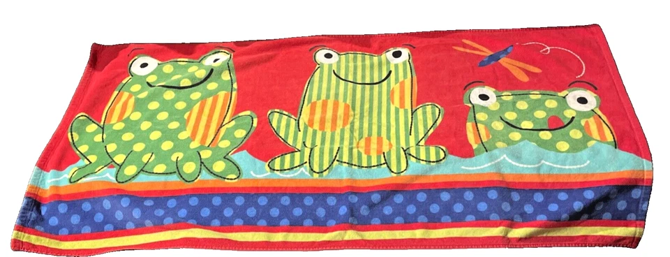 Toalla de playa Jumping Beans Frog Three Froggys algodón 29 x 57 Kohls RN 73277 LEER* Foto 2 de 4