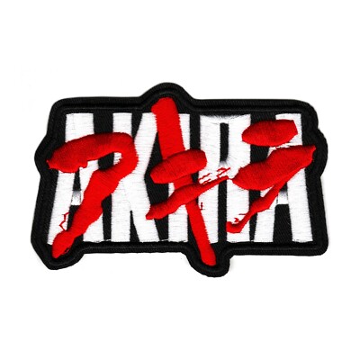 Akira Anime Logo Embroidered Iron on Patch   V1 Cyberpunk Red & White Design