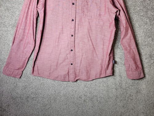 Patagonia Organic Cotton Mens L Red Button Up Shirt Long Sleeve Collar - Picture 2 of 10