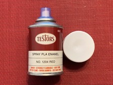 TESTORS 1204 RED PLA SPRAY ENAMEL PAINT models slot cars VINTAGE NEW OLD STOCK