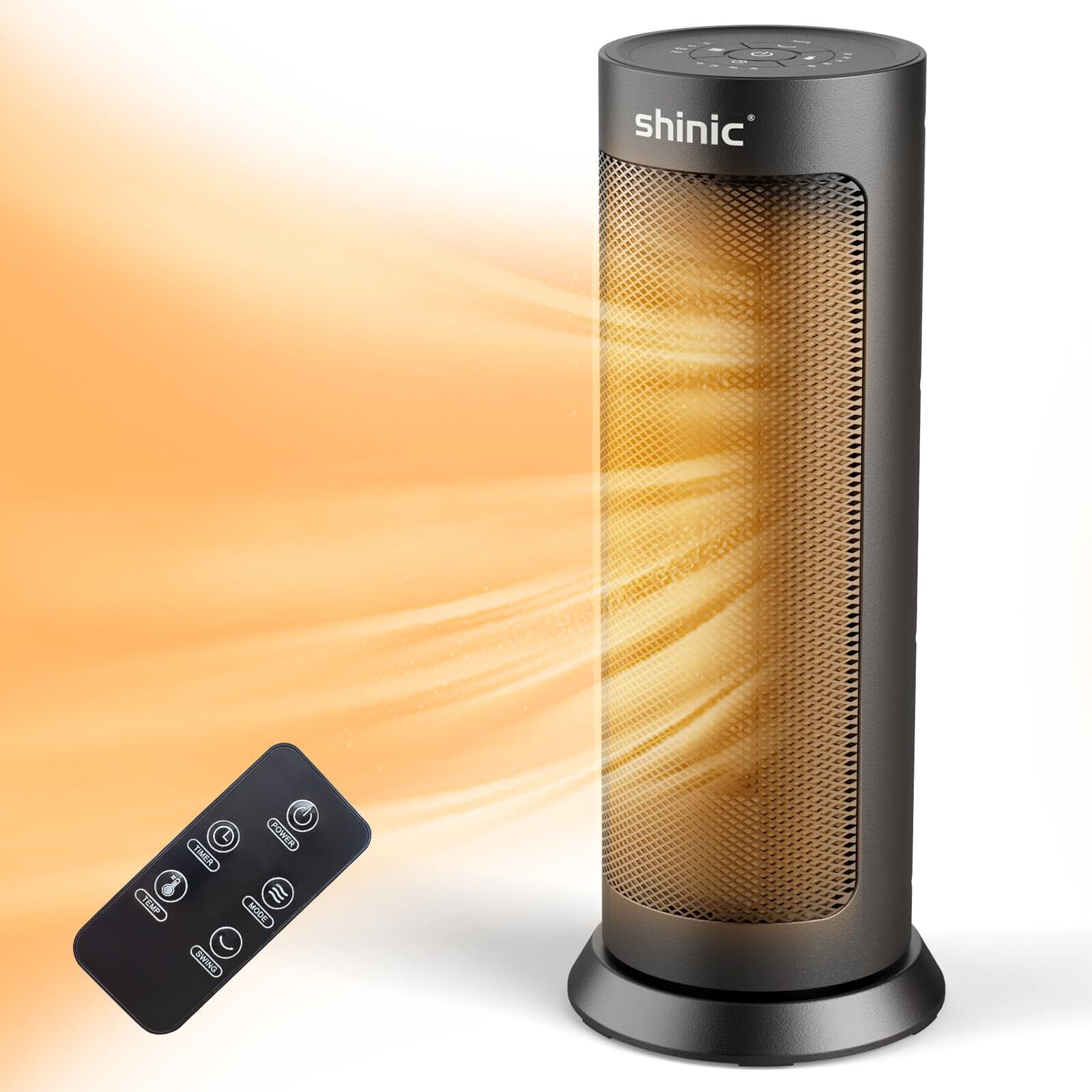 Space Heater with Remote for Indoor Use, 1500W PTC Ceramic Electric Heaters w...