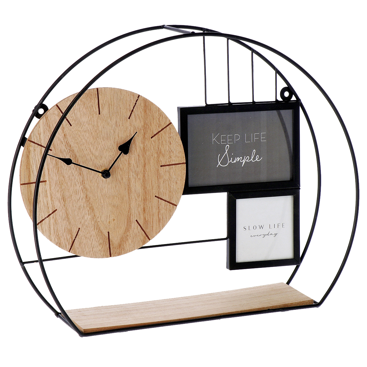 Orologio Analogico con Lancette da Tavolo Mensola Portafoto