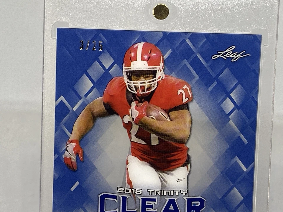 Nick Chubb 2018 Leaf Trinity Clear Rookie Autograph /25 Georgia Bulldogs RC - Image 3 of 4