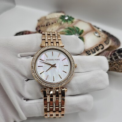 NEU MICHAEL KORS MK3220 DAMEN UHR ROSEGOLD ARMBAND ROSEGOLD ZIFFERBLATT SILBER GEHÄUSE