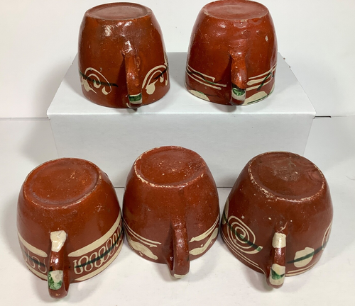 "Lote de 5 tazas de té estilo tlaquepaco de cerámica de 2,75"" hechas en México" - Imagen 12 de 12