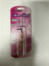 Music Symbol Gold Cell Phone Charm Strap Or Dangle From Mirror Hanging Pendant