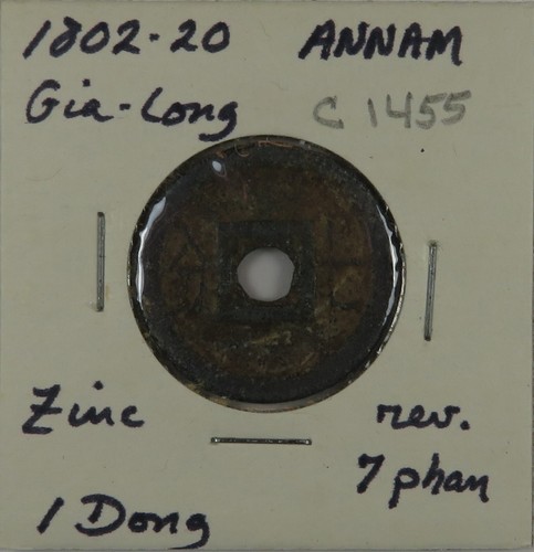 C1455 Annam, Zink Dong, Gia-Long Tanga-bao, Emperor Gia-Long, 1802-20, Rx 7 Phan - Bild 1 von 4