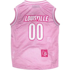 Pets First NCAA Louisville Cardinals Pink Mesh Jersey for Dogs & Cats Dog Jersey