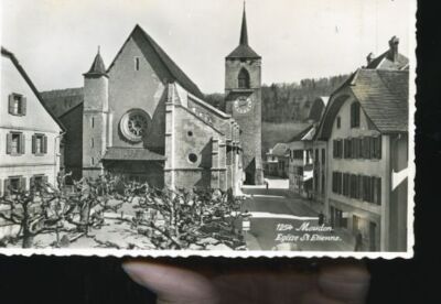 SCHWEIZ MOUDON FOTOKARTE CP 40