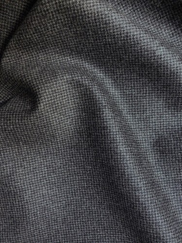 Grey Wool Flannel Suiting Fabric Super 120's Houndstooth ITALY 3.0 meter - Picture 5 of 15