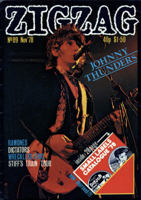 Johnny's - Mページ ZIGZAG MAGAZINE 89 . NOV 1978 . JOHNNY THUNDERS FRONT COVER