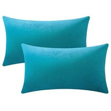 Throw Pillow Cases 12x20: 2 Pack Cozy Soft 20" x 12" Pack of 2 Turquoise