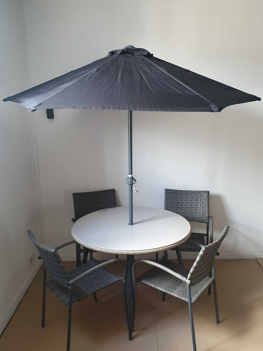 Habitat Malta Patio Table With Cusco Parasol And Cusco Rattan