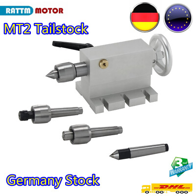 DE丨CNC Lathe Movable 65mm MT2 Tailstock Dividing Head w/ 4 Heads Rotary 4th axis
