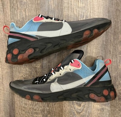 Nike React Element 87 Solar Red Blue Chill Black Size 15 Sneakers AQ1090-006