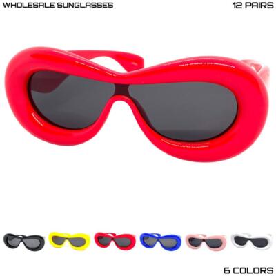 Großhandel Viel Futuristisch Moderne Retro Funky Shield Party Sun Brille 12 Paar