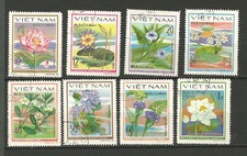 Viét Nam 1980 fleurs aquatiques Y&TN°213 à 220 8 timbres oblitérés /T8336