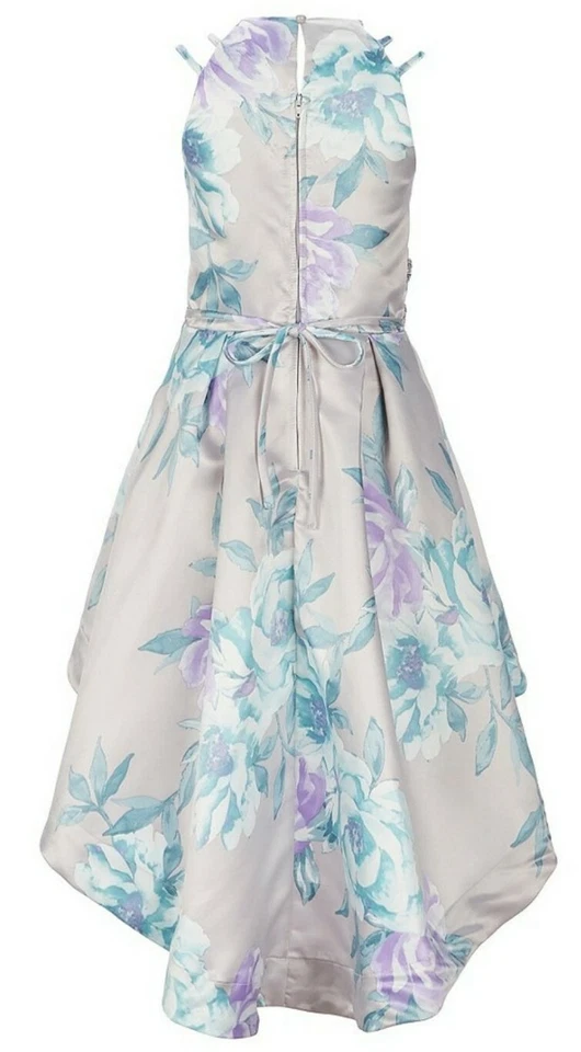 Xtraordinary Big Girls Floral Infinity Waist Sateen Hi-Lo Fanciful Dress-Size-16 - Image 3 of 4