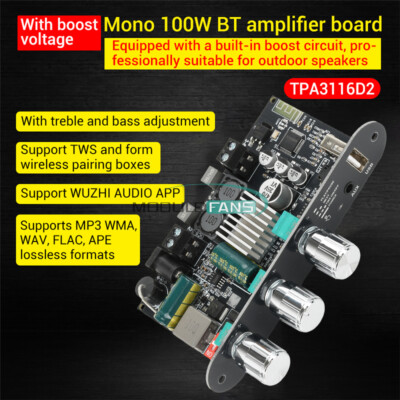ZK-1001U Mono 100W Bluetooth 5.3 Audio Power Amplifier Module TPA3116D2