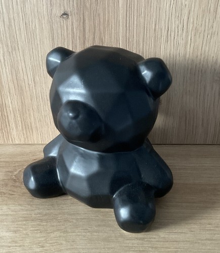 Deko Figur Statue Bär Teddy Bauhaus Stil Abstrakt Selten Keramik Schwarz M - Bild 2 von 4