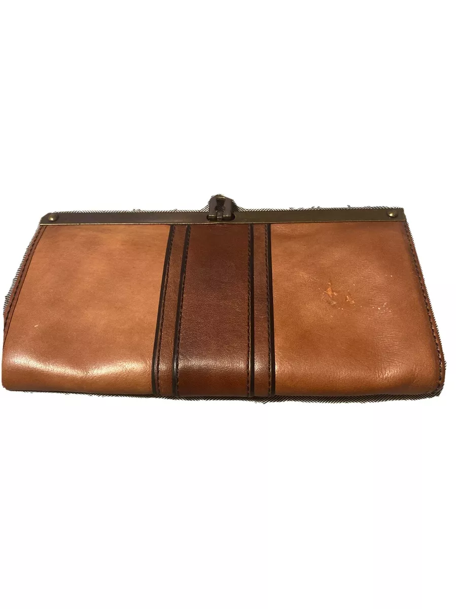 Leather clasp wallet cheap