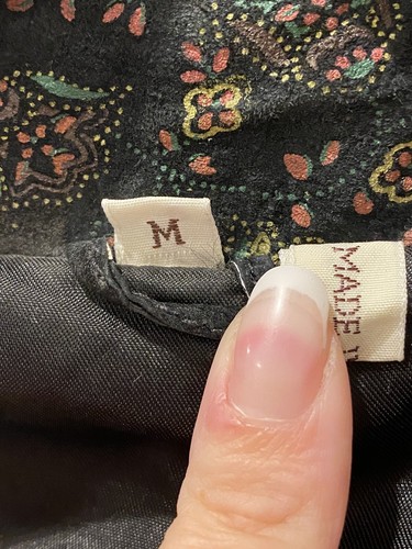 Giacca blazer nero pelle scamosciata pelle oversize bordo paisley nuovo con etichetta M - Foto 6 di 11