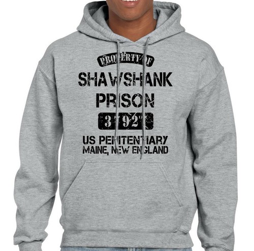 Property Of Shawshank Prison Mens Funny Movie Hoodie Redemption Stag Doo Do - Picture 2 of 2