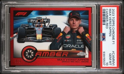 PSA 10 - /5 Max Verstappen #CAMMVI - Camber Red - 2023 Topps Chrome F1