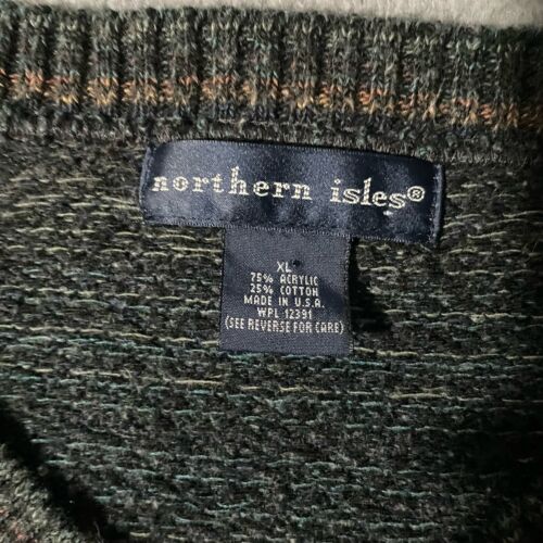 Northern Isles Sweater Mens XL Acrylic Blend Geometric Vintage Made in USA - Picture 2 of 6