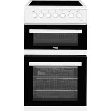 Beko 50cm Double Oven Electric Cooker - EDVC503W