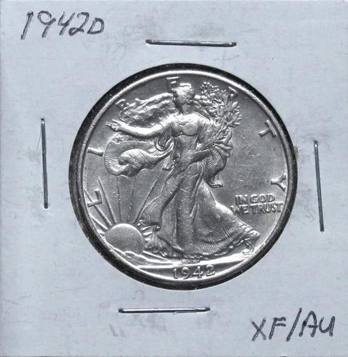1942D XF/AU Walking Liberty Problem Free Half Dollar 6115ARCS
