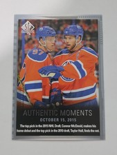 2015 UPPER DECK SP AUTHENTIC #160 CONNOR MCDAVID TAYLOR HALL AUTHENTIC MOMENTS