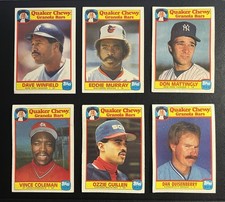 1986 Topps Quaker Chewy Baseball Cards (6) Card Lot  Murray, Mattingly, Winfield