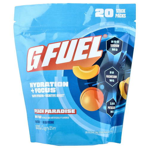 Hydration + Focus, Electrolyte Drink Mix with Cognizin®, Peach Paradise, 20