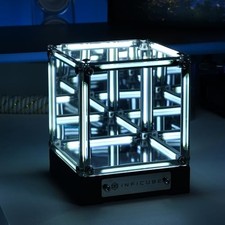 Infinity Mirror Cube Lamp With Display Case Cool 6000k Tesseract Abyss White Infinity Mirror Cube Lamp With Display Case Cool 6000k Tesseract Abyss White