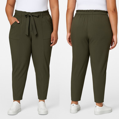 NWT Modern Ambition Ladies  Tie-Front Pant   Burnt Olive   Size Large
