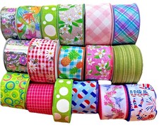 Vibrant Multi-Color Pastel Spring Wired Ribbo...