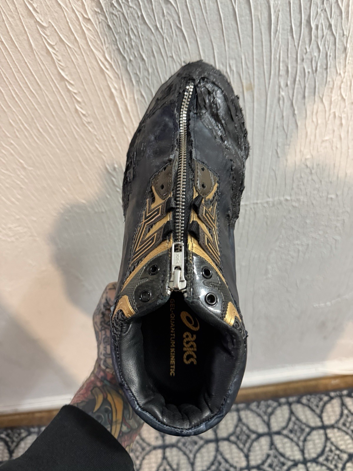 ASISCS X TAREET SS25 DEFARAT - BLUE & GOLD SNEAKERS HAND MADE 1 OF 1 thumbnail 7